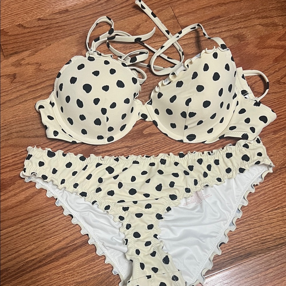 Shade & Shore Black and White Polka Dot Bikini